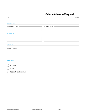 Salary Advance Request — Pay & Expenses template