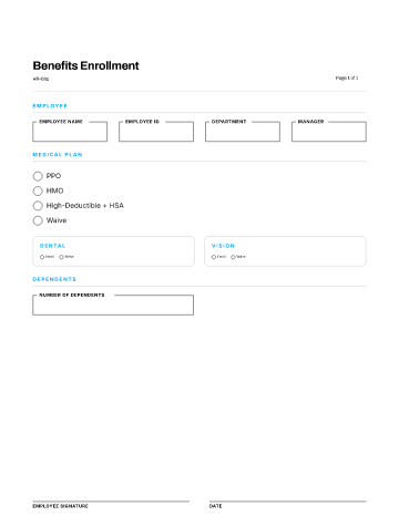 Benefits Enrollment — Benefits & Wellness template