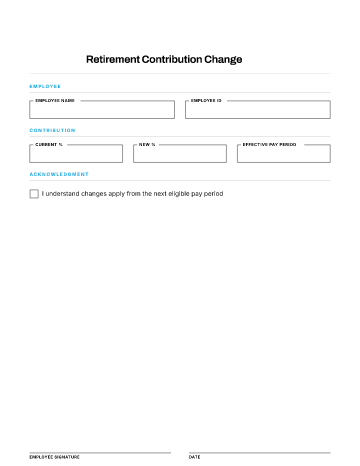 Retirement Contribution Change — Benefits & Wellness template