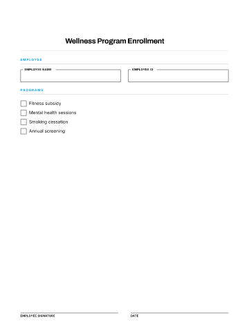 Wellness Program Enrollment — Benefits & Wellness template