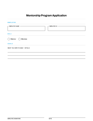 Mentorship Program Application — Learning & Development template