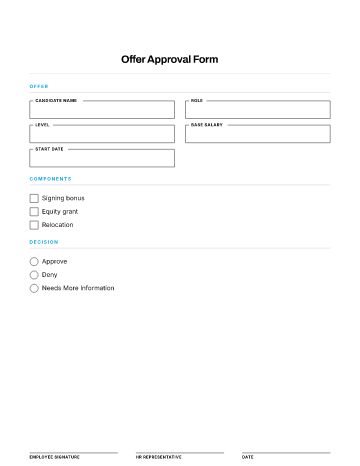 Offer Approval Form — Hiring & Referrals template