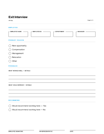 Exit Interview — Offboarding template
