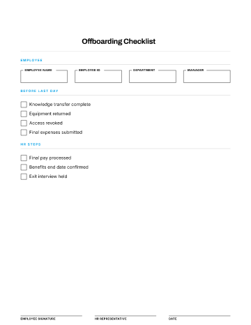 Offboarding Checklist — Offboarding template
