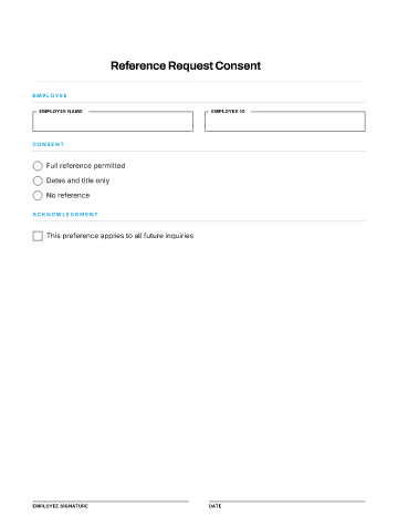 Reference Request Consent — Offboarding template