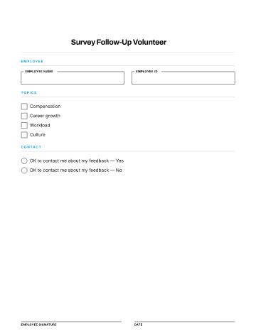 Survey Follow-Up Volunteer — Recognition template