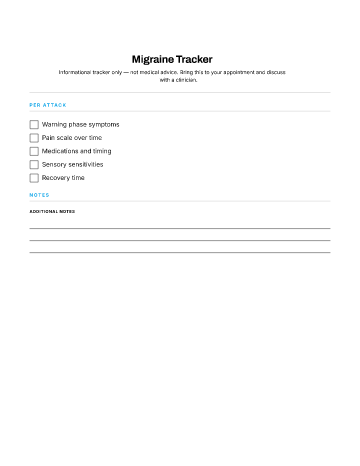 Migraine Tracker — Symptom Logs template