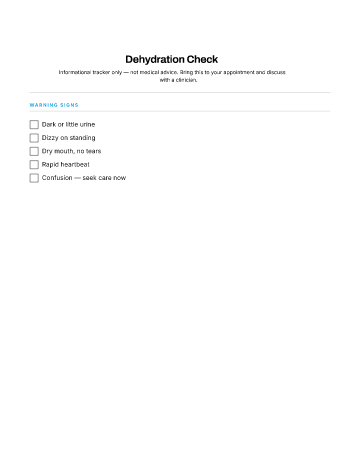 Dehydration Check — When to Seek Care template