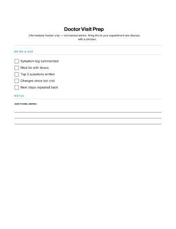 Doctor Visit Prep — Chronic Care template