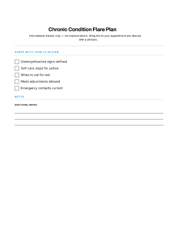 Chronic Condition Flare Plan — Chronic Care template