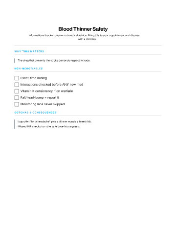 Blood Thinner Safety — Chronic Care template