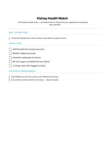 Kidney Health Watch — Chronic Care template