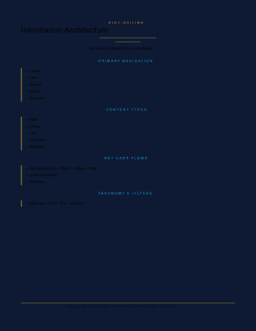 Ride-Hailing — IA Blueprint — Information Architecture form template