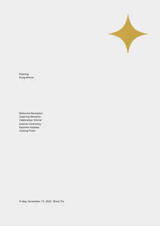 Gala Program Card — Corporate Events template