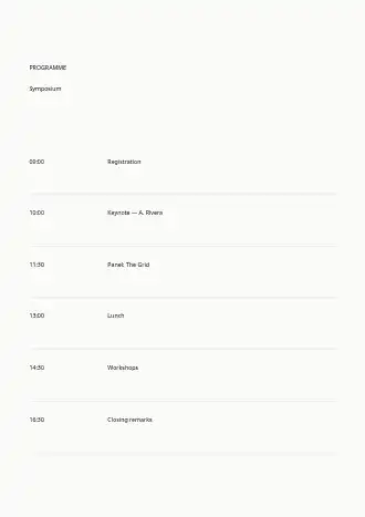 Swiss Grid · Program — Vintage & Themed Ephemera template