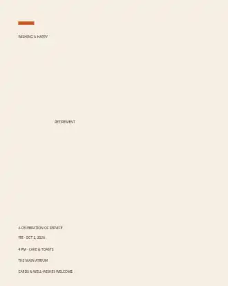 Retirement Party — Office & Community Socials invite-events template