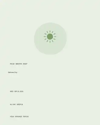 Wellness Day — Office & Community Socials invite-events template