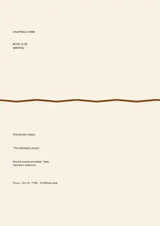 Neighborhood Book Club — Office & Community Socials invite-events template
