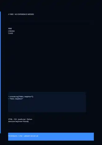 Free Coding Class — Office & Community Socials invite-events template