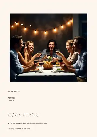 Neighborhood Potluck — Office & Community Socials invite-events template