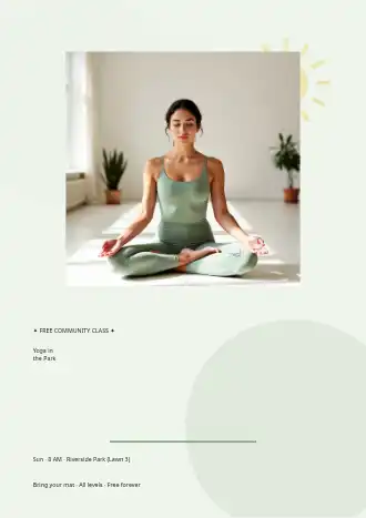 Free Yoga in the Park — Office & Community Socials invite-events template