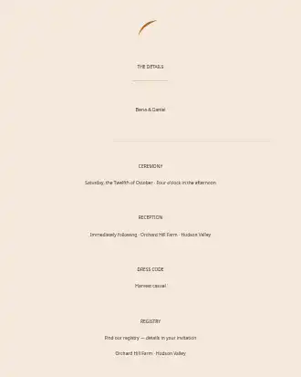 Autumn Harvest Wedding — Details Card — Parties & Celebrations invite-events template