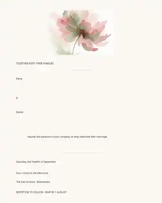 Botanical Watercolor Wedding — Parties & Celebrations invite-events template