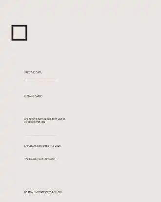 Industrial Chic Wedding — Save the Date — Parties & Celebrations invite-events template