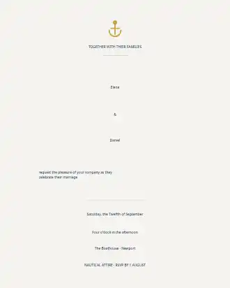 Nautical Navy Wedding — Parties & Celebrations invite-events template