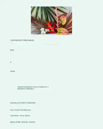 Tropical Destination Wedding — Parties & Celebrations invite-events template
