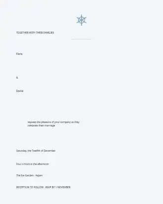 Winter Wonderland Wedding — Parties & Celebrations invite-events template