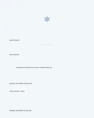 Winter Wonderland Wedding — Save the Date — Parties & Celebrations invite-events template