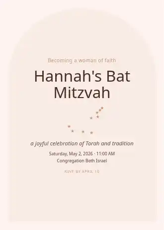 Hannah's Bat Mitzvah — Birthday template