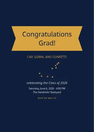 Congratulations Grad! — Birthday invitation template