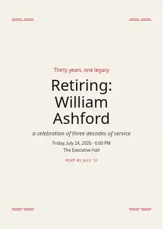 Retiring: William Ashford — Corporate template