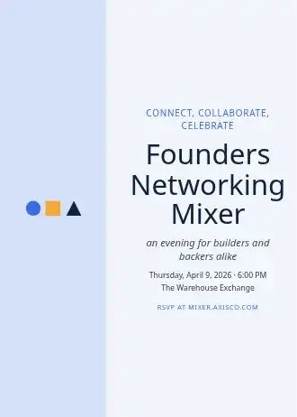 Founders Networking Mixer — Corporate invitation template