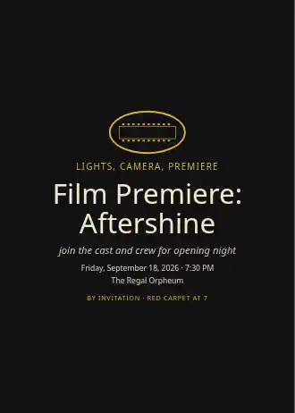 Film Premiere: Aftershine — Corporate invitation template