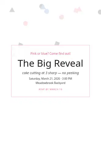 The Big Reveal — Baby & Family template