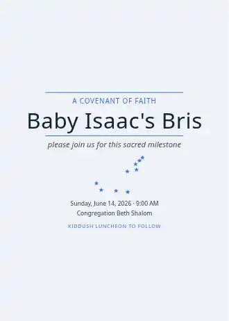 Baby Isaac's Bris — Baby & Family template