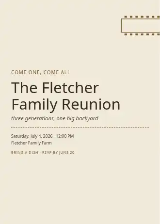 The Fletcher Family Reunion — Baby & Family invitation template