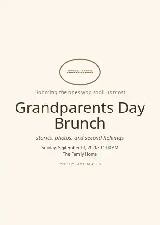 Grandparents Day Brunch — Baby & Family invitation template