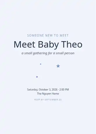 Meet Baby Theo — Baby & Family invitation template