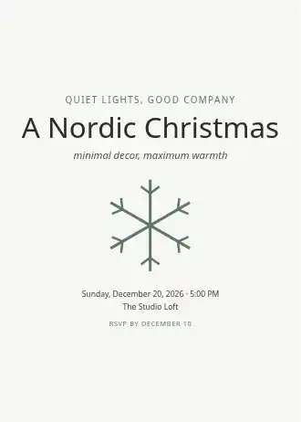 A Nordic Christmas — Holiday invitation template