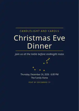 Christmas Eve Dinner — Holiday invitation template