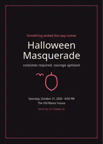 Halloween Masquerade — Holiday invitation template