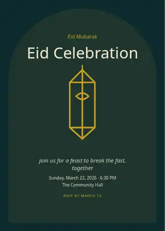 Eid Celebration — Holiday invitation template