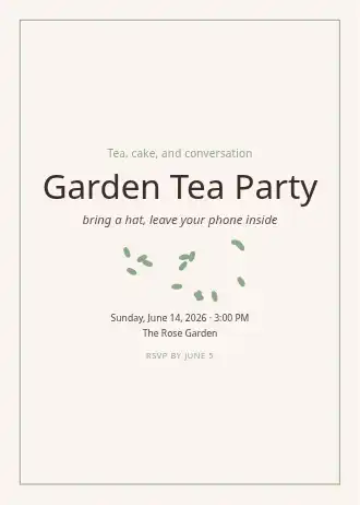 Garden Tea Party — Social template