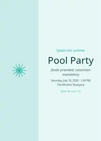 Pool Party — Social invitation template