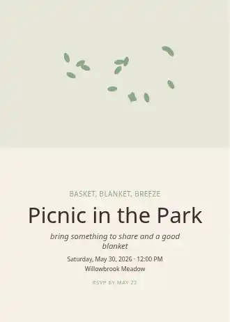 Picnic in the Park — Social invitation template