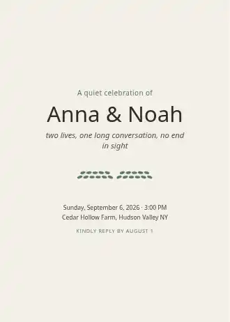 Anna & Noah — Wedding invitation template